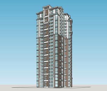 modern high-rise residence 3d model