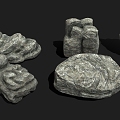 Stone 333 Cartoon Stone Rock Stone Block Boulder Stone Pillar Cliff 3d model