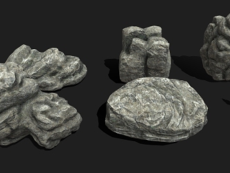 Stone 333 Cartoon Stone Rock Stone Block Boulder Stone Pillar Cliff 3d model