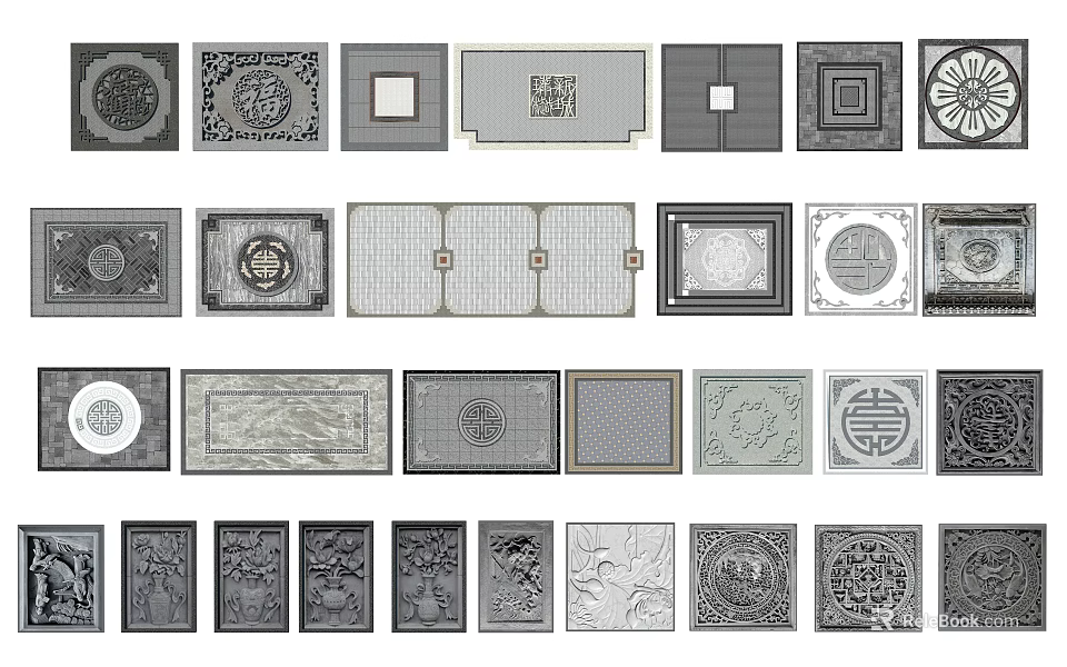 Garden Ornaments Decorative Design With Intricate Traditional And Geometric Patterns 3d model 