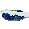 Creative Earth and Cloud Shaped Carpet with Blue White and Green Design 3d model