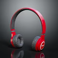 Red Over Ear Headphones with Comfortable Ear Cushions and Modern Design