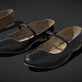 Classic Leather Mary Jane Shoes in Black Brown and Red