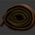 Brown Rolled Leather Bag With Belt Buckle Closure And Classic Design