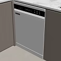 Modern Built in Dishwasher In Kitchen With Wooden Cabinets And White Countertop