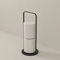 Modern Table Lamp with Black Metal Frame and White Cylindrical Body in Minimalist Design