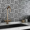Geometric Tile Patterns For Ground In Black White Gray Tones 3d model