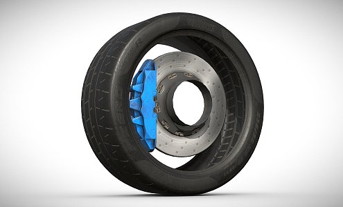 modern tire brake disc 3d model