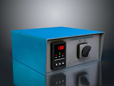 Functional Blue Control Dispenser With Digital Display Knob And Operation Buttons 3d model