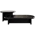 Modern Black Marble Coffee Table With Textured Surface And Sleek Minimal Design 3d model