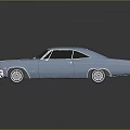 Classic Blue Two Door Sedan With Chrome Details And Smooth Body Design On Reflective Surface