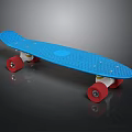 Blue Skateboard With Red Wheels Lightweight Design For Casual Daily Use