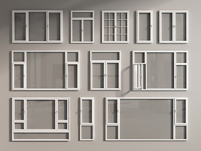 Modern windows 3d model