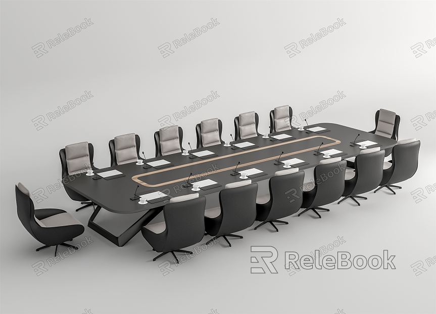 Modern Cassina Conference Table and Chair model