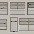 Wooden Window Frames With Various Openable Designs For Home Decor 3d model