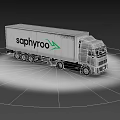 White Saphyrroo Cargo Truck With Green Arrow Logo And Container Body