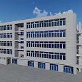 Modern Office Building Exterior With White Facade And Multi Storey Windows 3d model