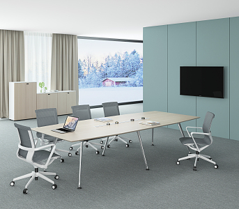 Modern Conference Table and Chair Conference Table 3d model