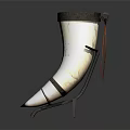 Horn Shaped Commercial Equipment White Body Black Rim With Metal Stand And Red String