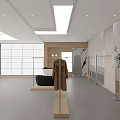 Modern Clothing Store Interior With Mannequins Display Racks Plants And Minimalist Design