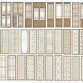 Traditional Chinese Wooden Lattice Screen Designs With Decorative Patterns For Interior Decoration 3d model