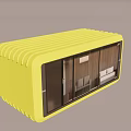 Modern Container Home Interior With Bedroom Furniture And Large Windows