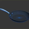 Black Frying Pan With Silver Handle And Smooth Non Stick Surface For Home Use 3d model