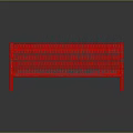 Red Metal Bench With Woven Seat And Backrest For Modern Living Areas