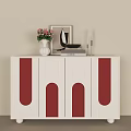 Modern minimalist end view cabinet combination 3d model
