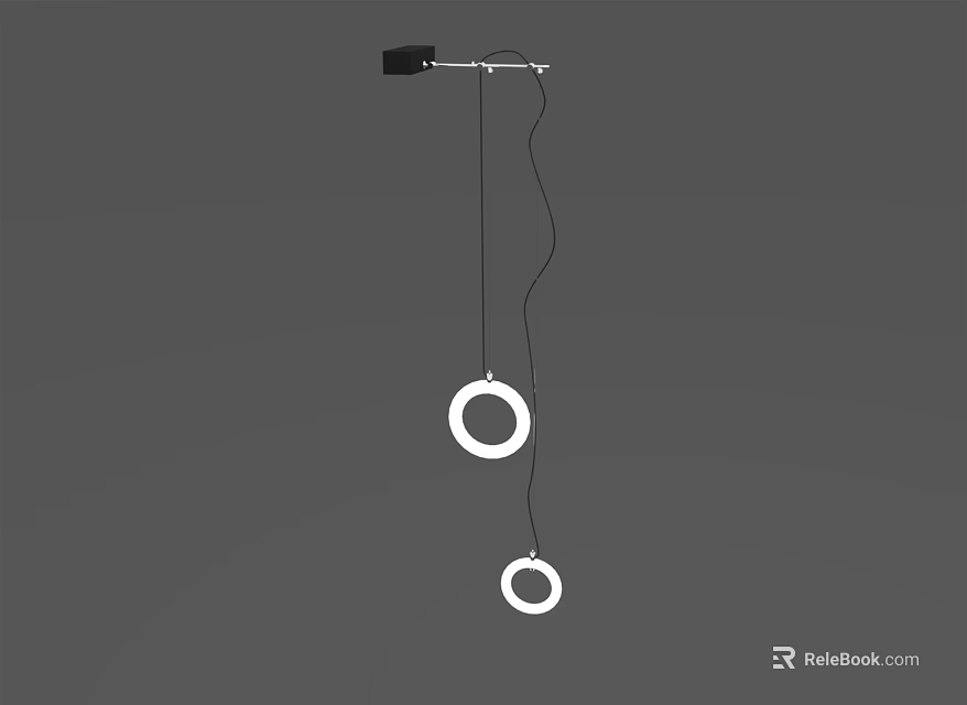 Modern Double Ring Pendant Light Hanging Design With Sleek Minimalist Style 3d model 
