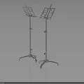 Adjustable Black And Silver Music Stands With Sturdy Metal Frame And Tripod Base