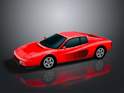 Red Sports Car With Sleek Body Design Black Windows And Reflective Surface 3d model