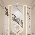 Cream Simple Wind Suspension Shape Curved Light Strip Corridor End View Entrance 3d model