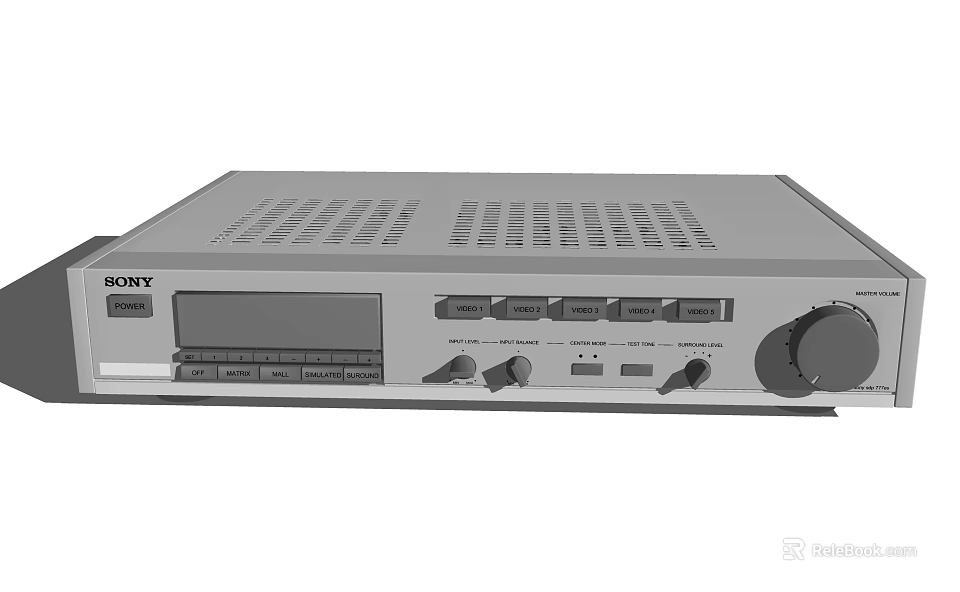 SONY Headphone Audio System With Control Panel Knobs And Display Screen 3d model 