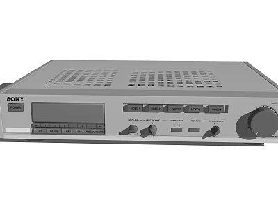SONY Headphone Audio System With Control Panel Knobs And Display Screen 3d model