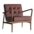 Elegant Modern Single Sofa With Tufted Beige Upholstery And Wooden Armrests Design