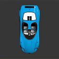 Blue Sports Car With Sleek Aerodynamic Design And Shiny Reflective Exterior Surface