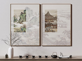 New Chinese Landscape Painting Decorative Painting 3d model