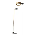 Stylish Modern Floor Lamp With Black Metal Stand And Gold Accent Design For Living Room