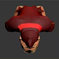 Cheerful Red Cartoon Gorilla Character With DK Logo And Shiny Paws