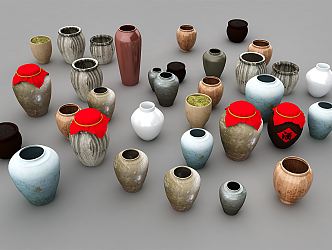 New Chinese Style Pottery Pot Wine Jar 3d model