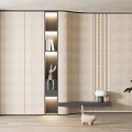Modern sofa background wall 3d model