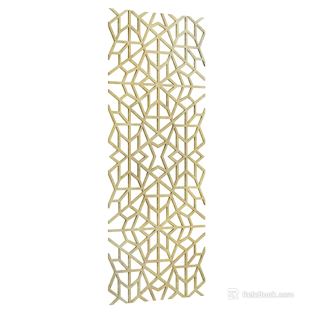 Modern Gold Geometric Wall Decor With Intricate Cutout Design For Interior 3d model 