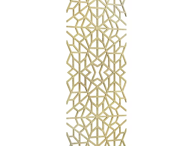 Modern Gold Geometric Wall Decor With Intricate Cutout Design For Interior 3d model