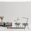 Stylish Modern Bedside Tables With Decorative Plants And Table Lamp