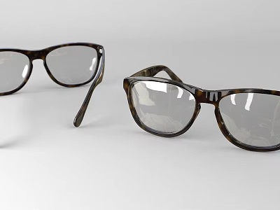 Stylish Tortoise Shell Glasses With Transparent Lenses As Jewelry Accessories 3d model