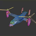 Light Blue Futuristic Tiltrotor Aircraft With Twin Rotors And Streamlined Body