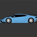 Blue Sports Car With Sleek Design Rear Spoiler Alloy Wheels And Shiny Finish