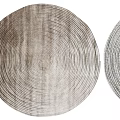 Round Woven Gray Rugs With Concentric Circular Patterns For Home Decor