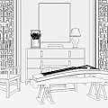 Stylish Console Cabinet and Side Cabinet Interior Design for Home Entryway with Wooden Storage Shelves